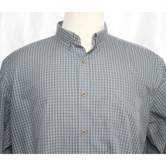 UNTUCKit Kabashi Button Down Teal Blue Check L/S Cotton Shirt Mens Size XXL - Picture 2 of 4